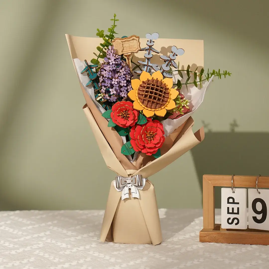 Buchet de Flori - Puzzle 3D din Lemn - 581 Piese - Cadouri Pentru Femei 4