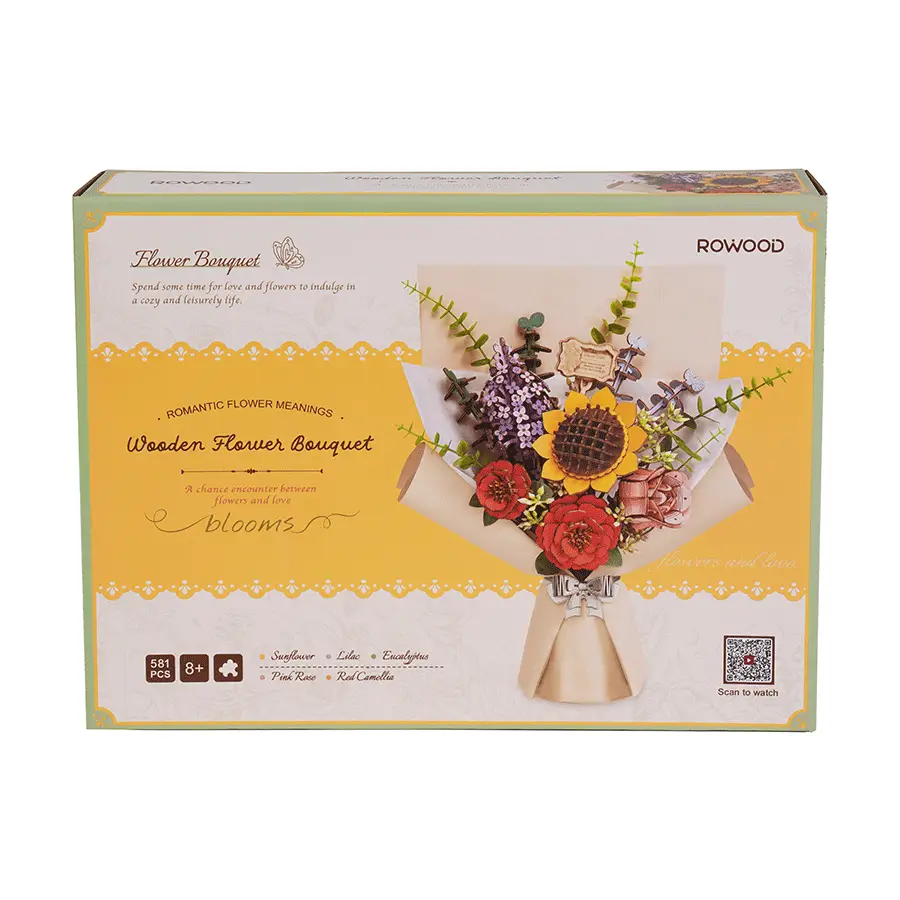 Buchet de Flori - Puzzle 3D din Lemn - 581 Piese - Cadouri Pentru Fete 9