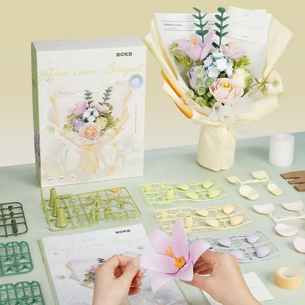 Buchet Flori de Primăvară - Puzzle 3D din Plastic - 165 Piese - Cadouri 1 Martie