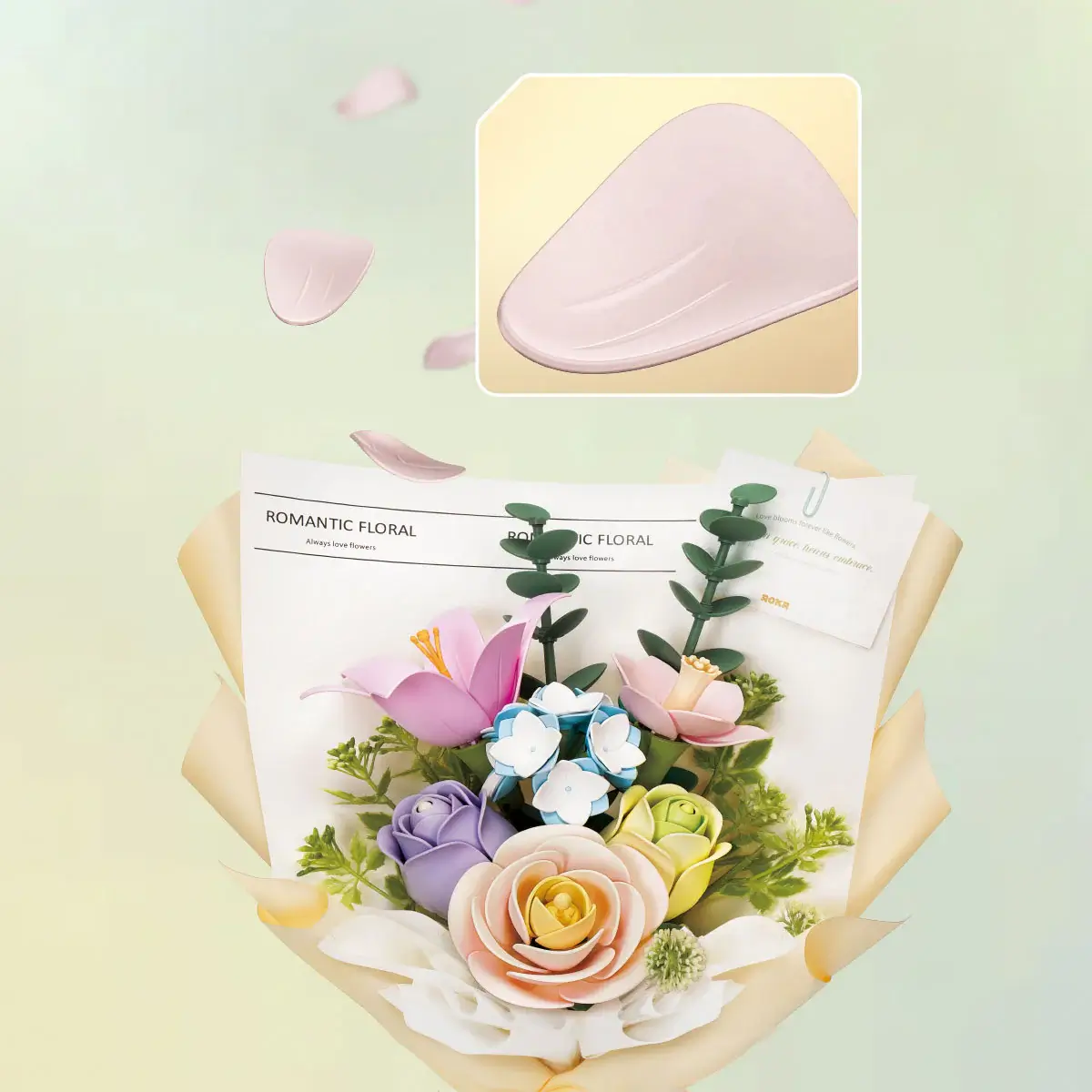 Buchet Flori de Primăvară - Puzzle 3D din Plastic - 165 Piese - Cadouri 8 Martie
