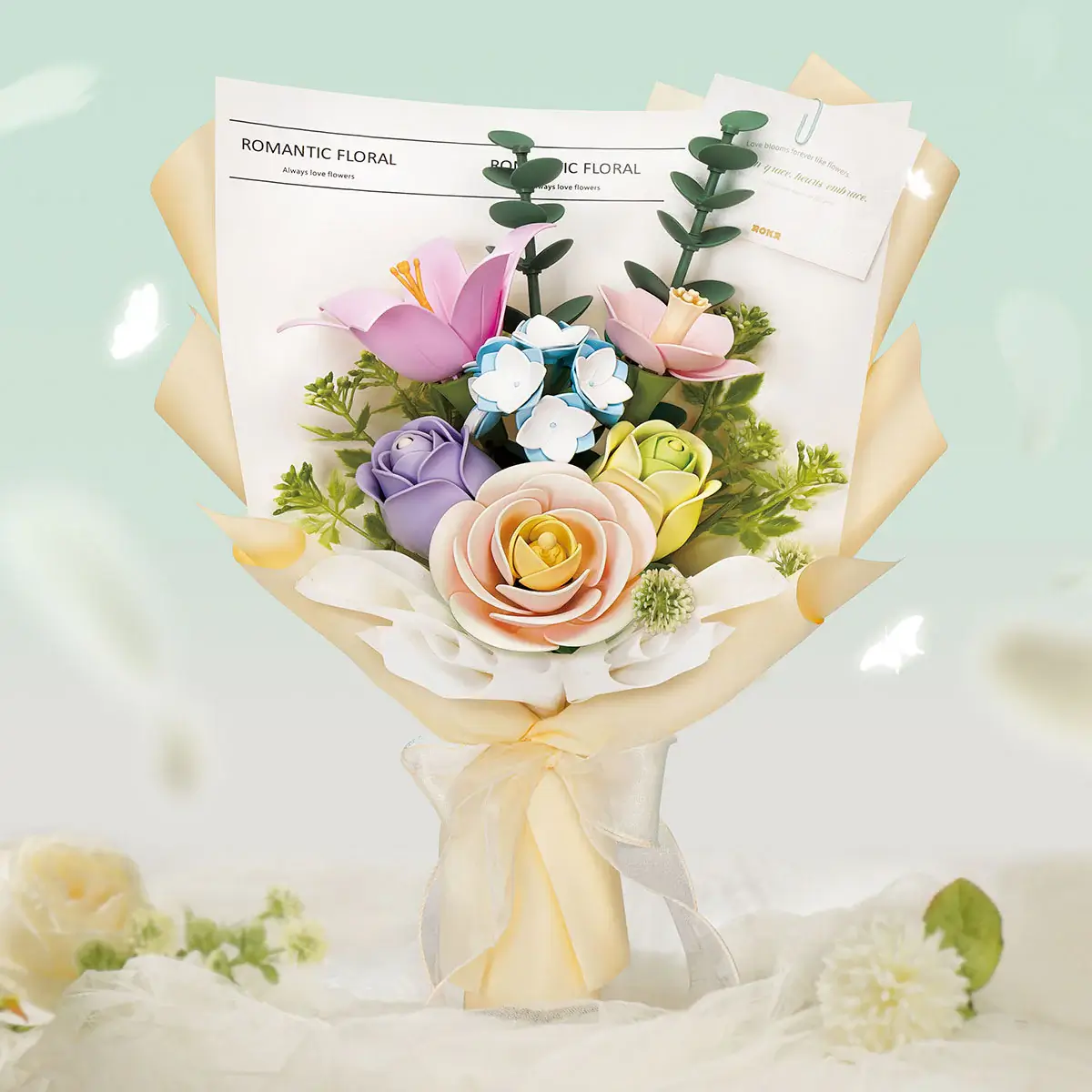 Buchet Flori de Primăvară - Puzzle 3D din Plastic - 165 Piese - Cadouri Femei