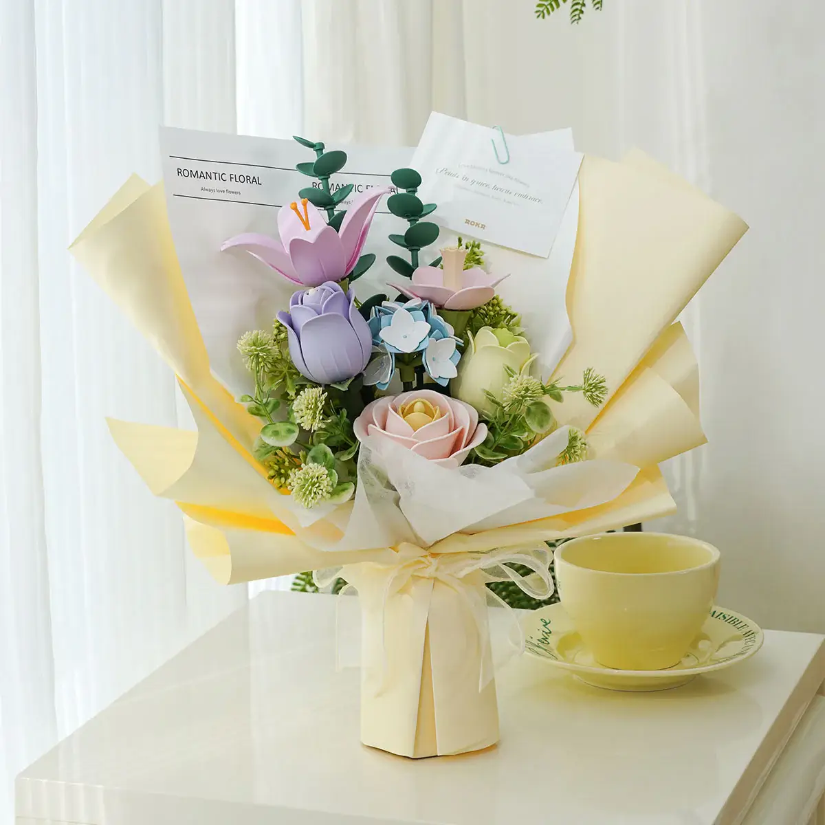 Buchet Flori de Primăvară - Puzzle 3D din Plastic - 165 Piese - Cadouri Iubita