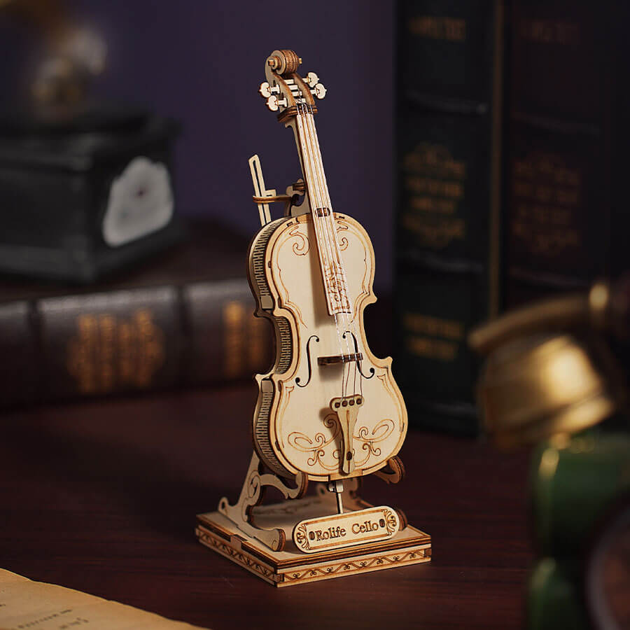 Violoncel Clasic - Puzzle 3D din Lemn - 58 Piese - Cadouri Pentru Colectionari