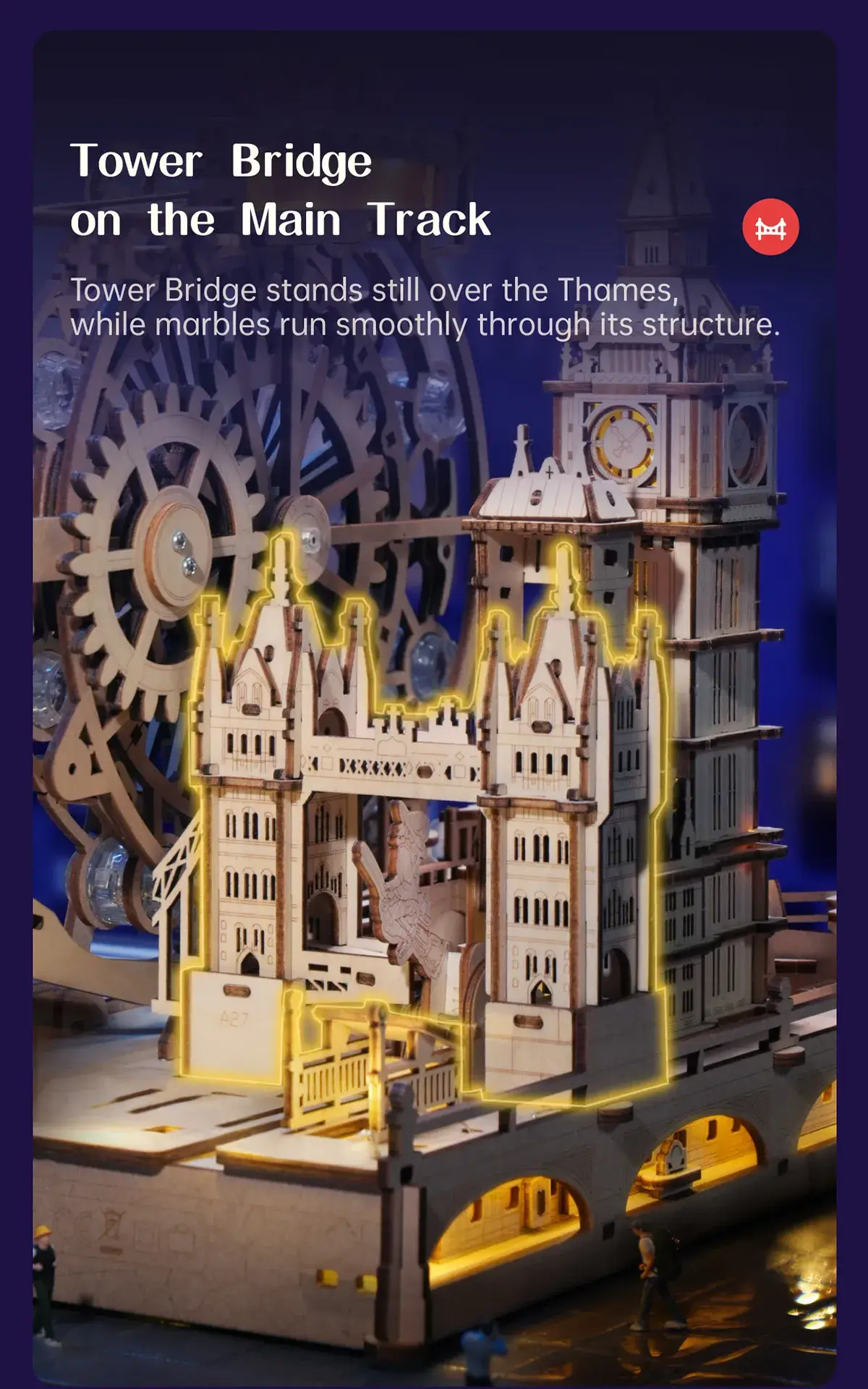 Marble Run Travel - London - Puzzle 3D Mecanic din Lemn - 431 Piese 15