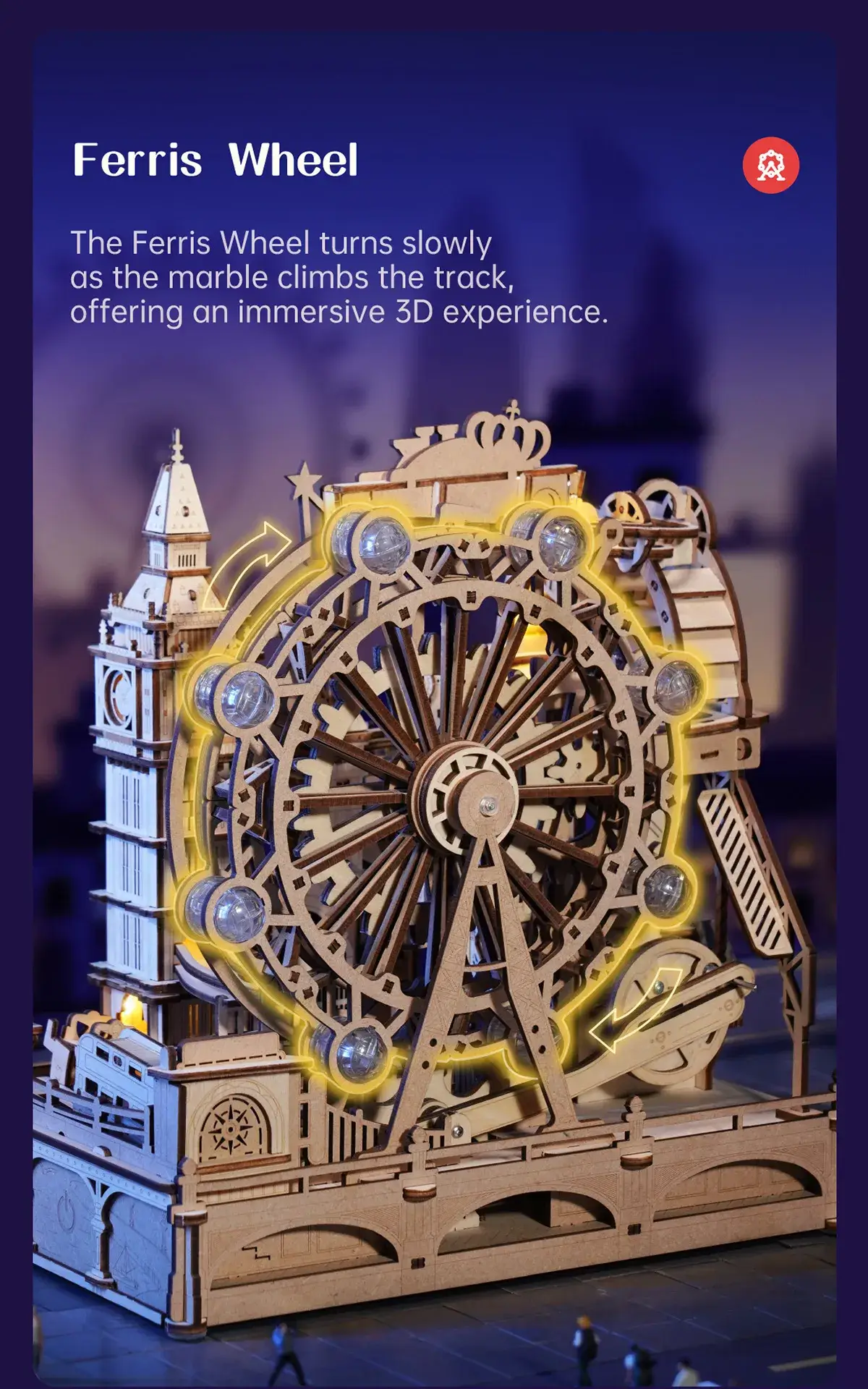 Marble Run Travel - London - Puzzle 3D Mecanic din Lemn - 431 Piese 16